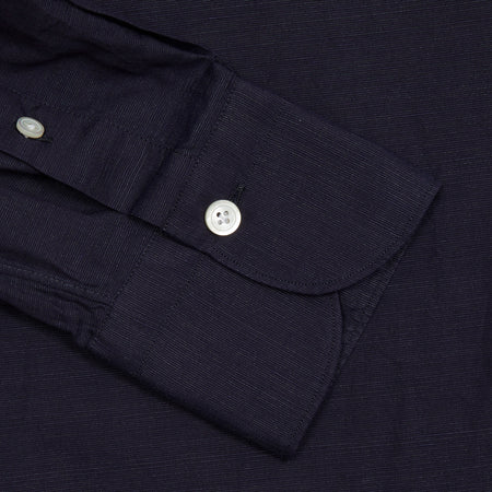 Finamore Gaeta Luigi Cotton/Linen Shirt in Navy 1