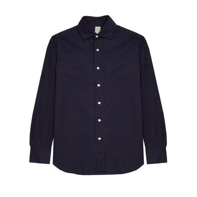 Finamore Gaeta Luigi Cotton/Linen Shirt in Navy 1