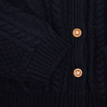 GRP Women's Casa Isaac Cable Knit Cardigan in Blue