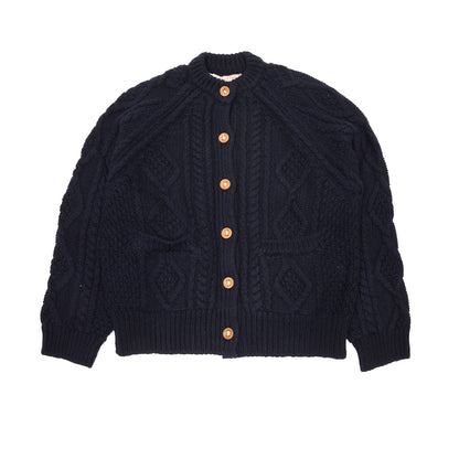 GRP Women's Casa Isaac Cable Knit Cardigan in Blue