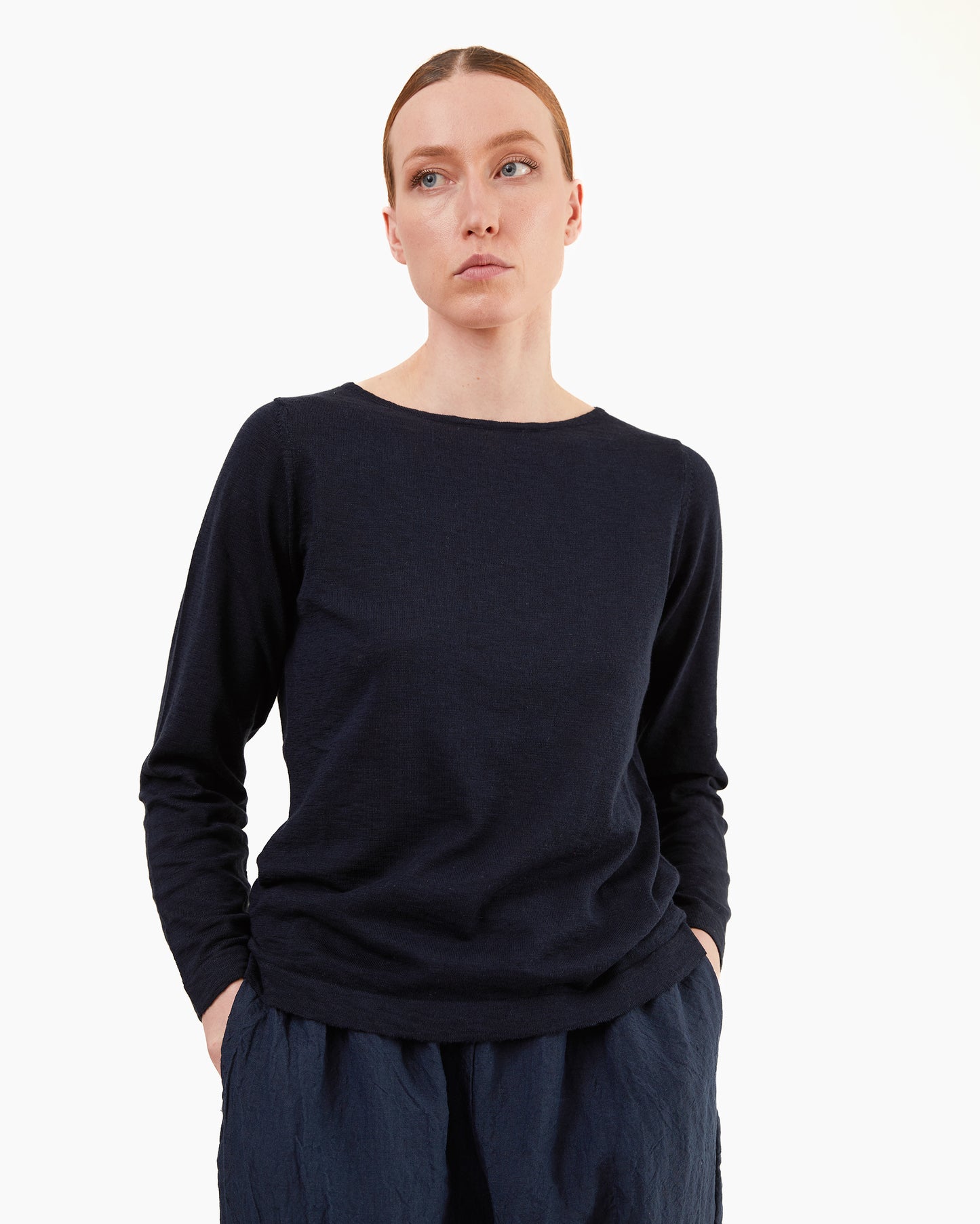 GRP Women's Casa Isaac Boat Neck Long Sleeve Top in Blue