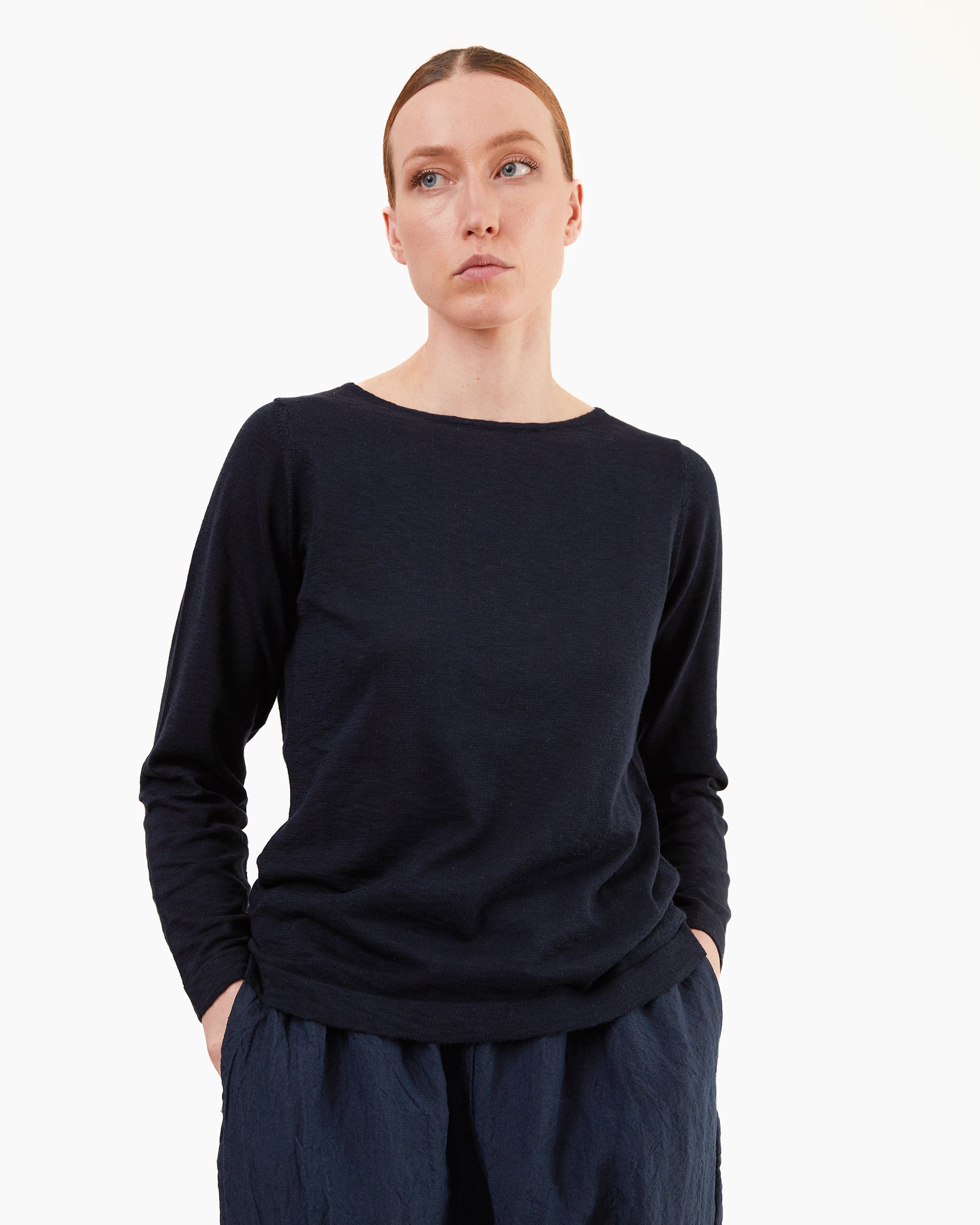 GRP Women's Casa Isaac Boat Neck Long Sleeve Top in Blue