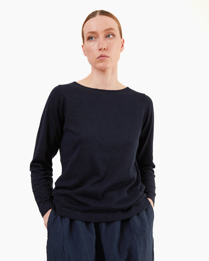 GRP Women's Casa Isaac Boat Neck Long Sleeve Top in Blue