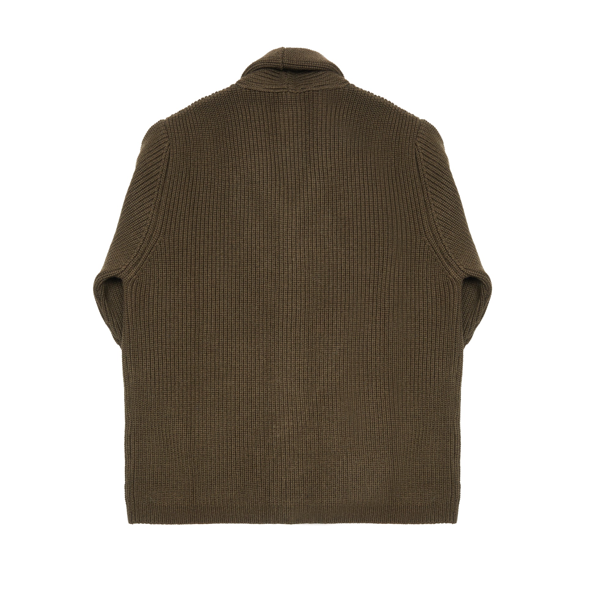 GRP Merino Wool Shawl Collar Cardigan in Green