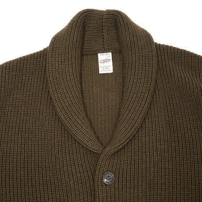 GRP Merino Wool Shawl Collar Cardigan in Green