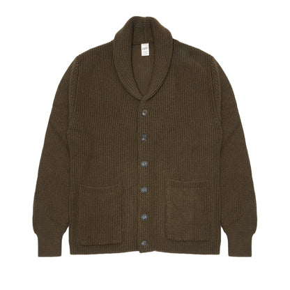 GRP Merino Wool Shawl Collar Cardigan in Green