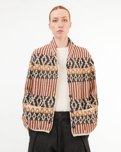 GRP Women's Casa Isaac Shawl Collar Cardigan in Brown Rust