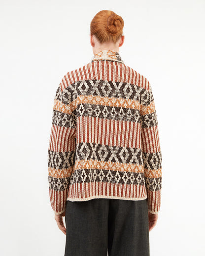 GRP Women's Casa Isaac Shawl Collar Cardigan in Brown Rust
