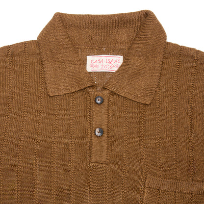 GRP Casa Isaac Linen Polo Shirt in Tobacco