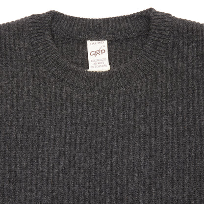 GRP Cashmere/Merino Crewneck Ribbed Jumper in Charcoal