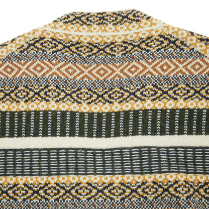 GRP Casa Isaac Folk Cardigan in Ochre Green