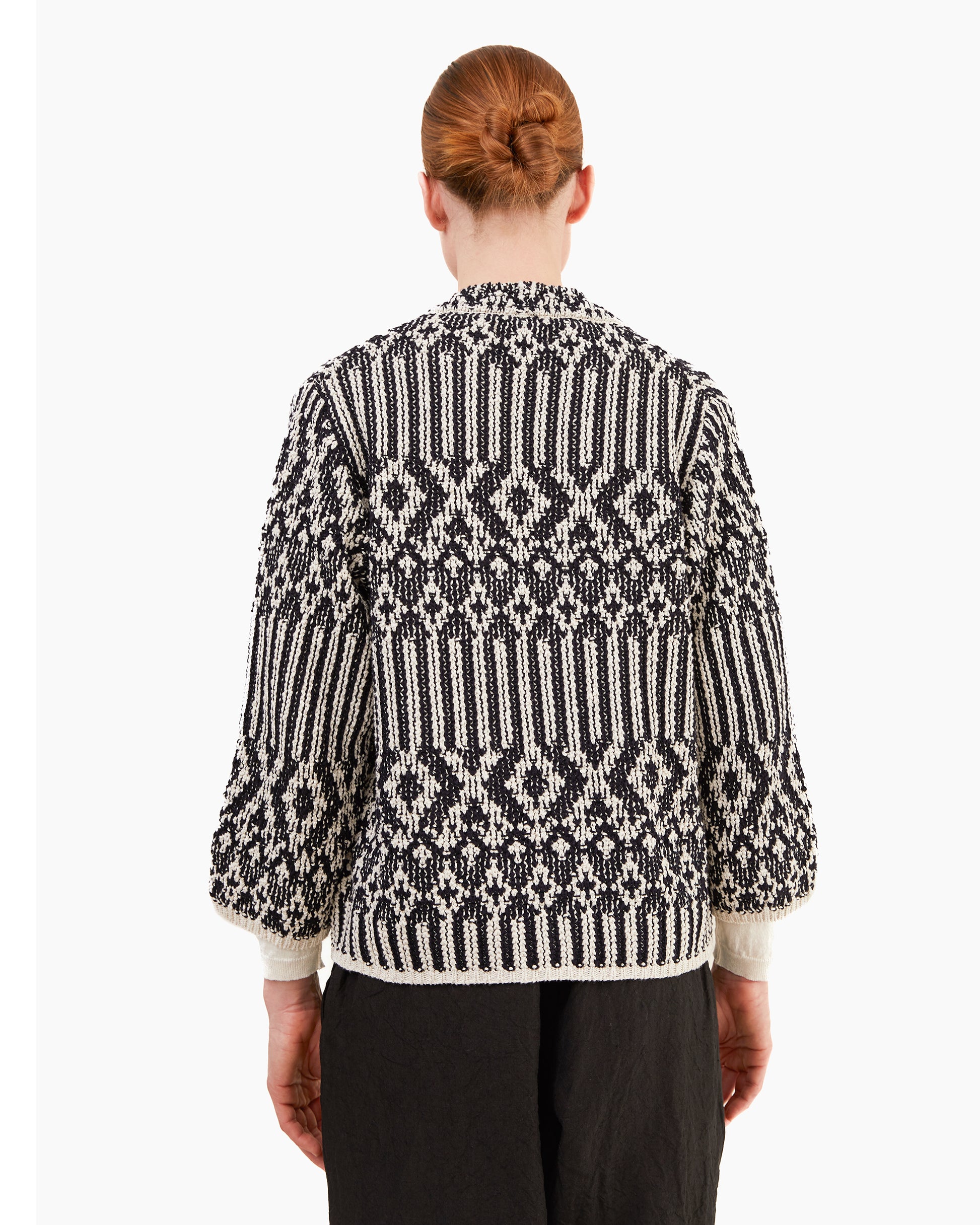 GRP Women's Casa Isaac Folk Cardigan in Navy/Ecru