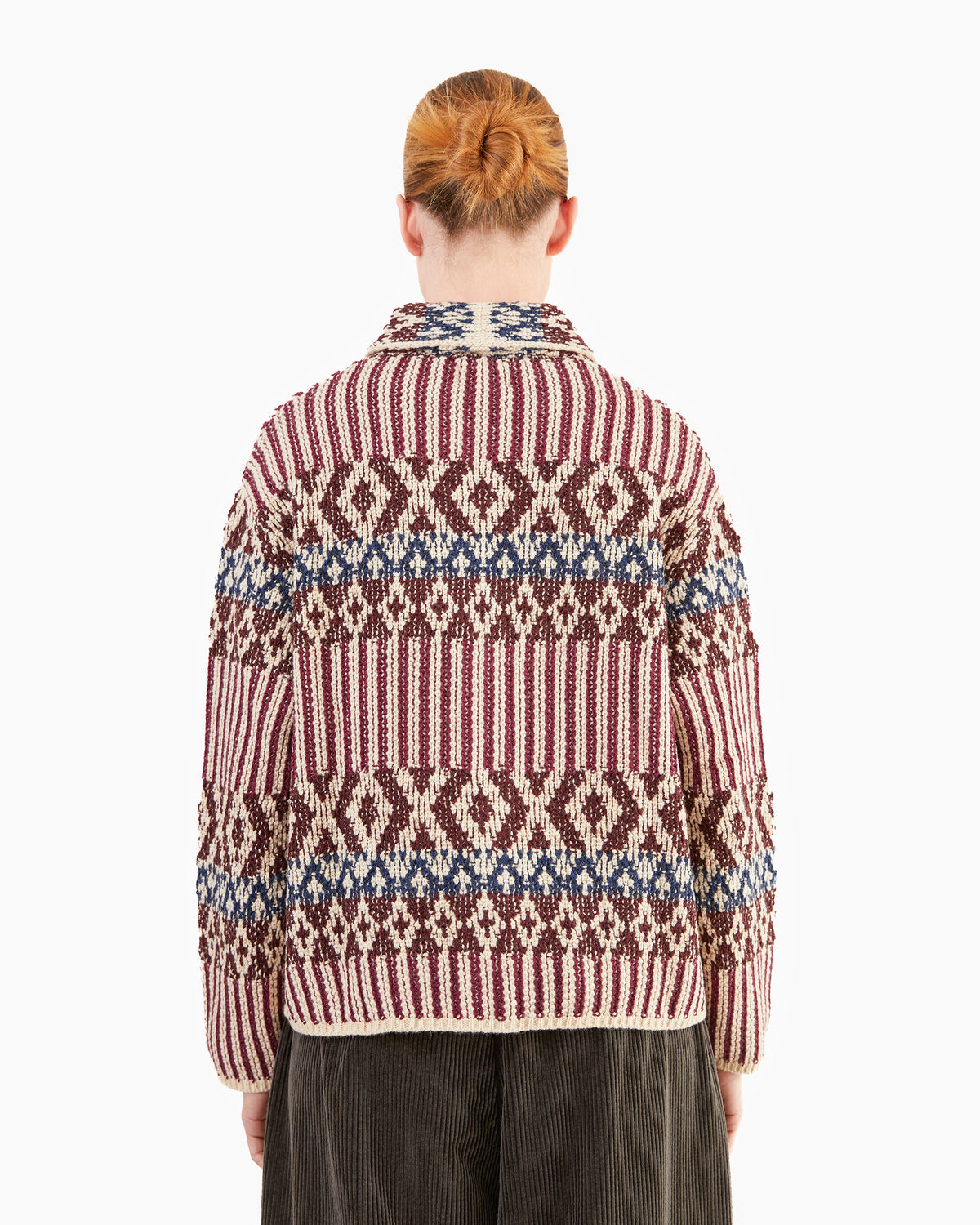 GRP Women's Casa Isaac Shawl Collar Cardigan in Wine-Indigo