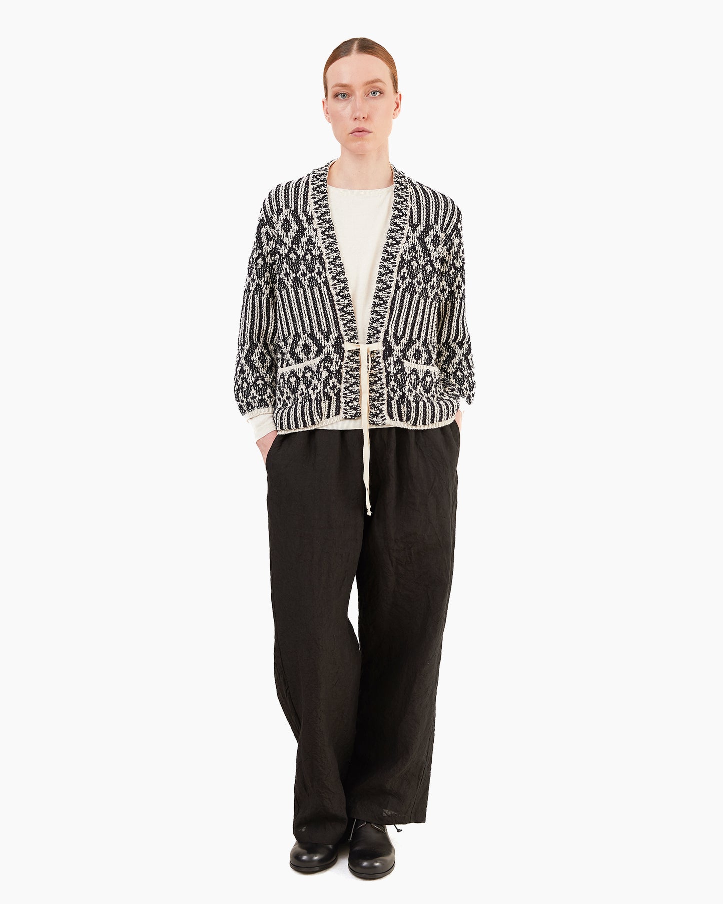 GRP Women's Casa Isaac Folk Cardigan in Navy/Ecru