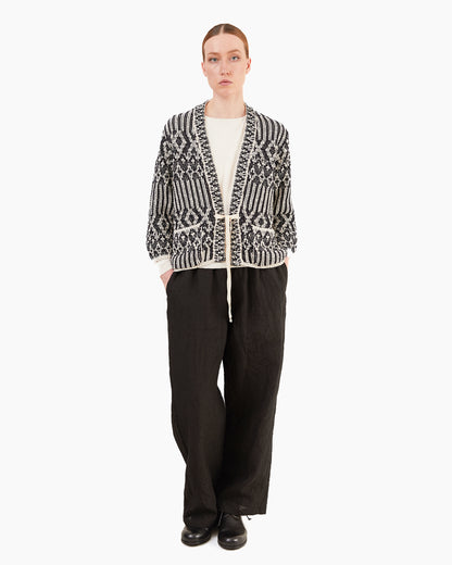 GRP Women's Casa Isaac Folk Cardigan in Navy/Ecru