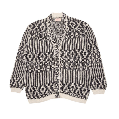 GRP Casa Isaac Folk Cardigan in Navy/Ecru