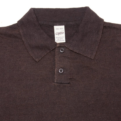 GRP Linen Short Sleeve Polo in Brown