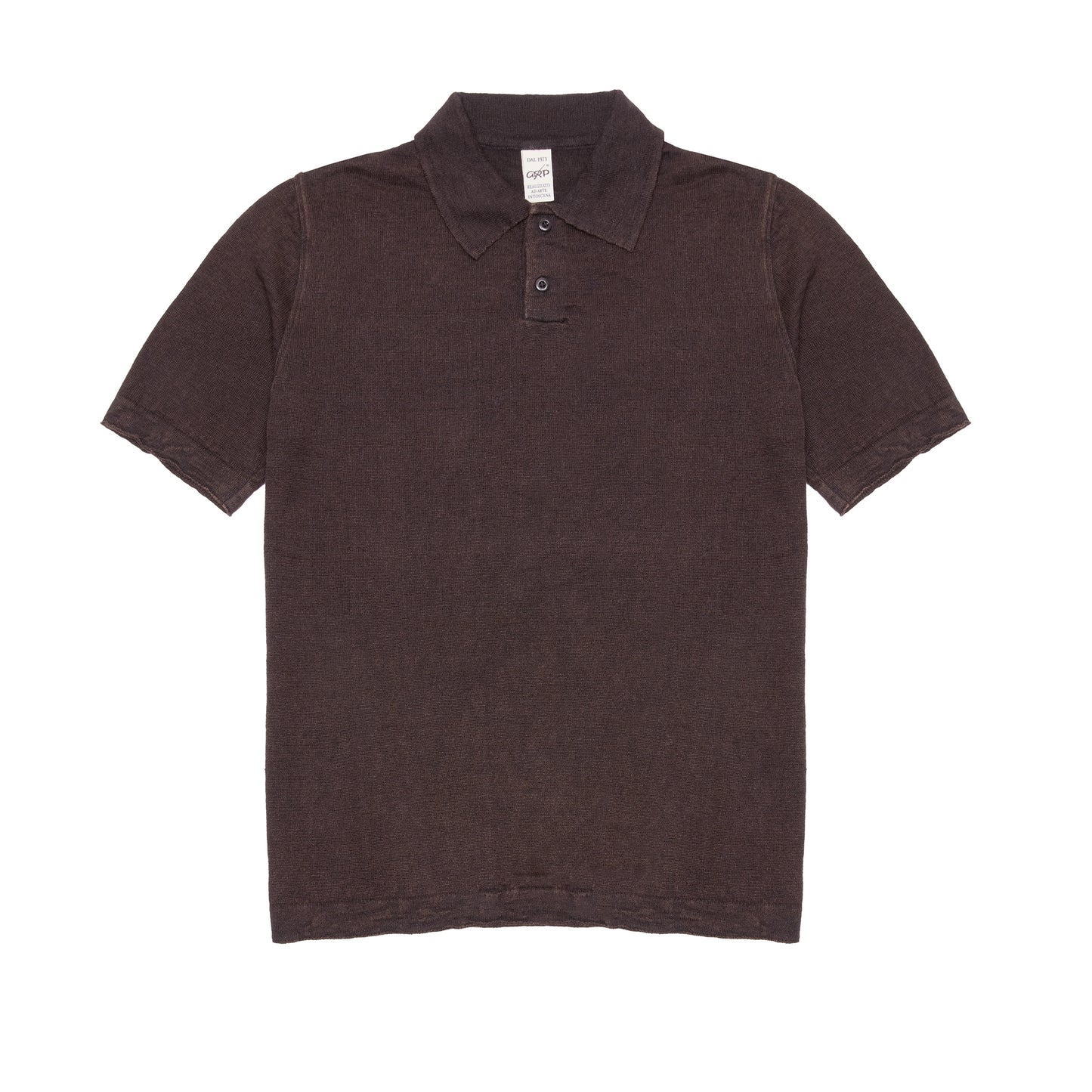 GRP Linen Short Sleeve Polo in Brown