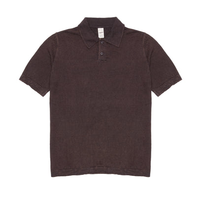 GRP Linen Short Sleeve Polo in Brown
