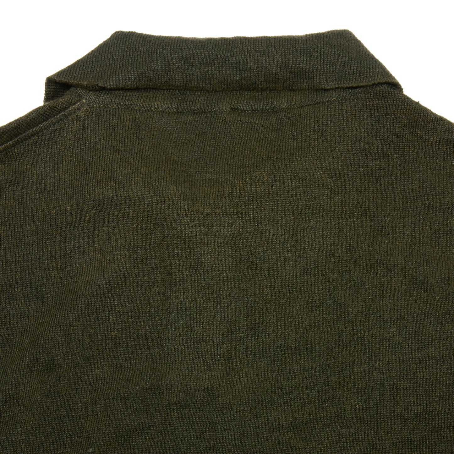 GRP Linen Long Sleeve Polo-Shirt in Dark Green