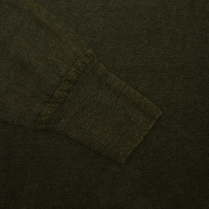 GRP Linen Long Sleeve Polo-Shirt in Dark Green