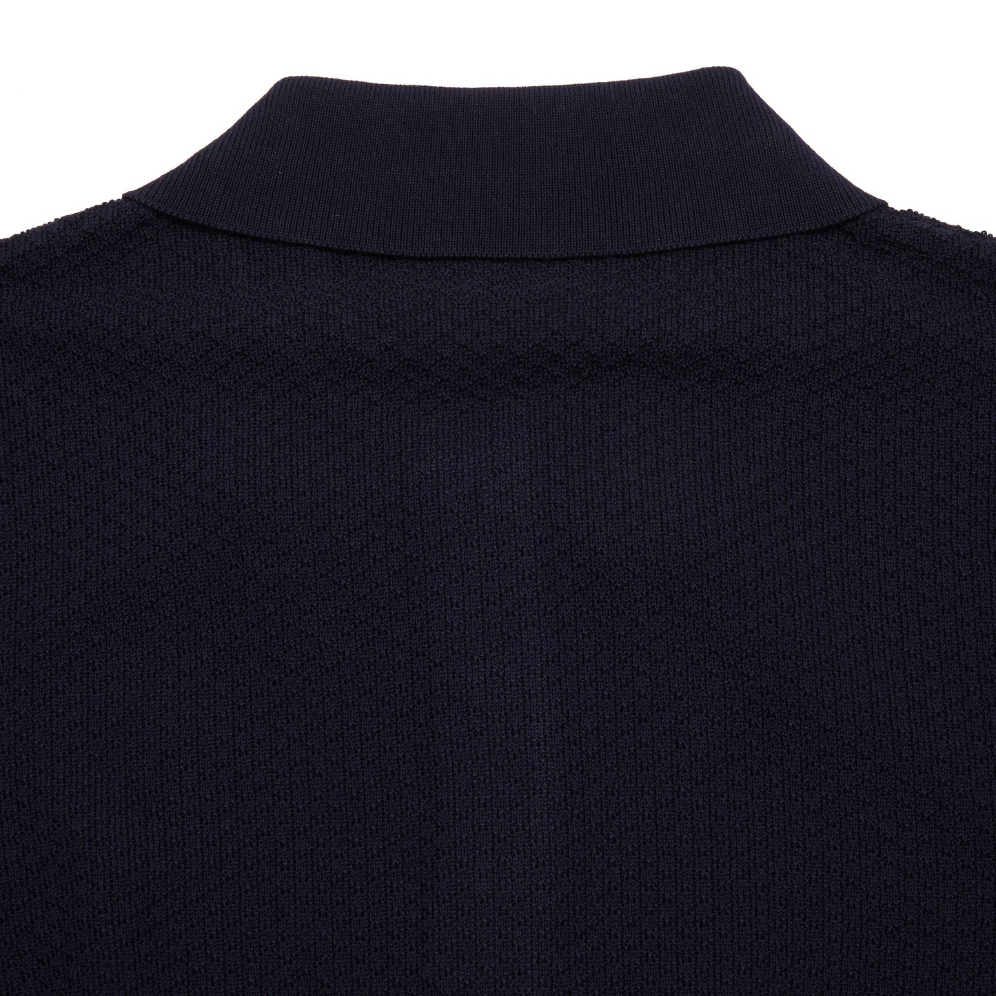 <p>Short sleeve Polo Shirt in light crisp cotton with a textured pattern and contrasting ribbed hems and collar.</p> <p>Made in Italy.</p>