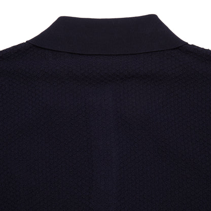 <p>Short sleeve Polo Shirt in light crisp cotton with a textured pattern and contrasting ribbed hems and collar.</p> <p>Made in Italy.</p>