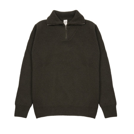 GRP Anorak Zip Neck Cashmere/Wool Jumper in Green
