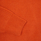 GRP Cashmere/Merino Crewneck Ribbed Jumper in Dark Orange