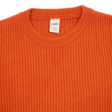 GRP Cashmere/Merino Crewneck Ribbed Jumper in Dark Orange