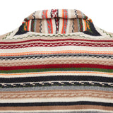 Casa Isaac Folk multicolour stripe shawl collar cardigan.  100% merino wool.  Made in Italy.