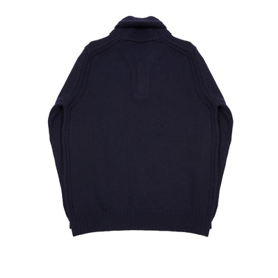 GRP Merino Shawl Collar Jumper in Blue