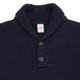 GRP Merino Shawl Collar Jumper in Blue