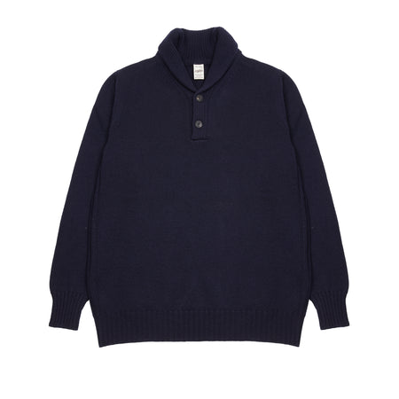 GRP Merino Shawl Collar Jumper in Blue