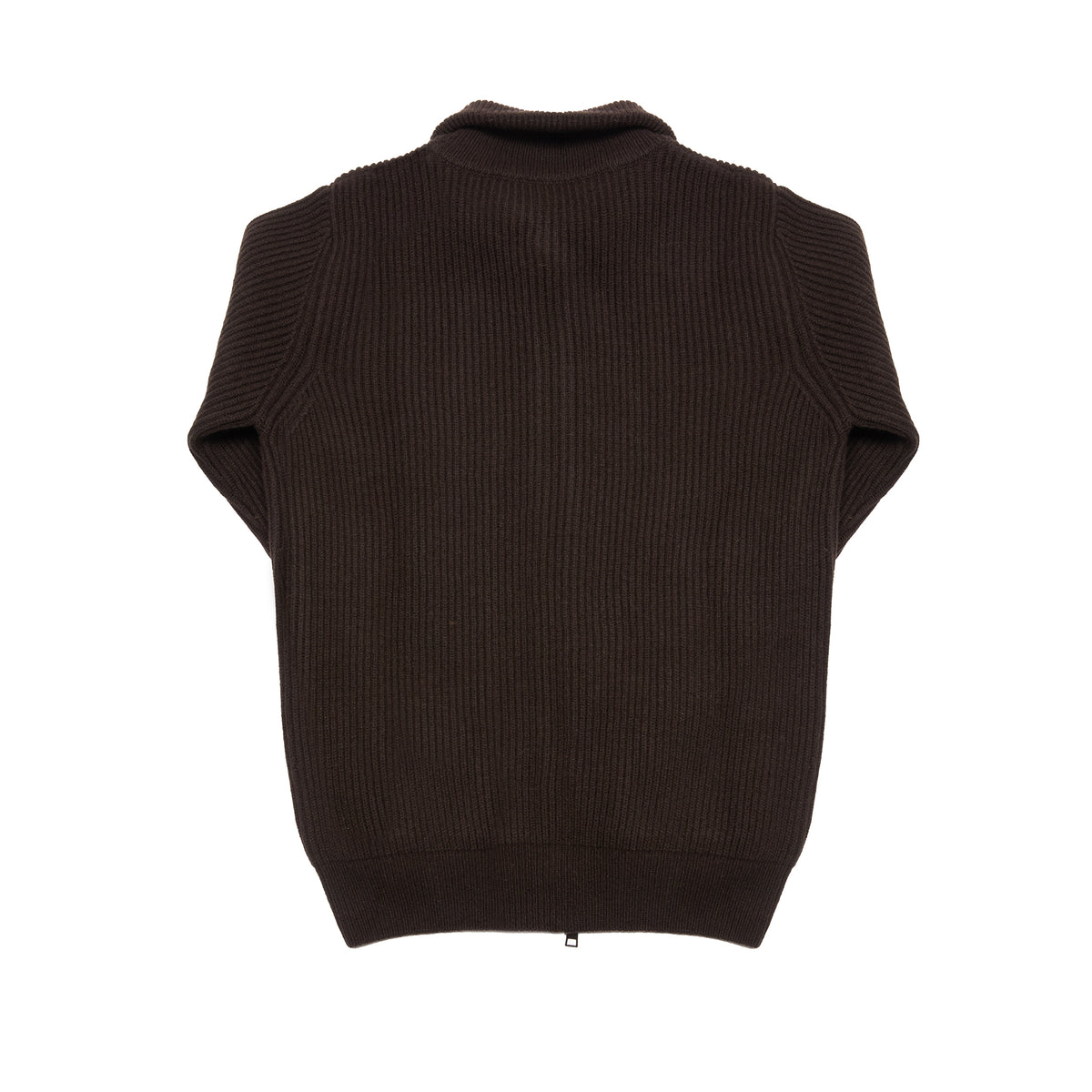 GRP Cashmere/Merino Rib Zip Jacket in Brown