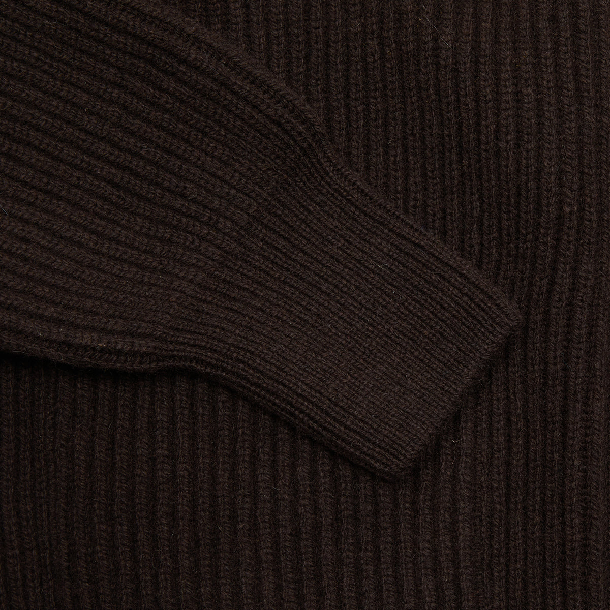 GRP Cashmere/Merino Rib Zip Jacket in Brown