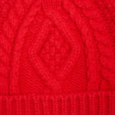 GRP Cashmere/Wool Arran Beanie in Red