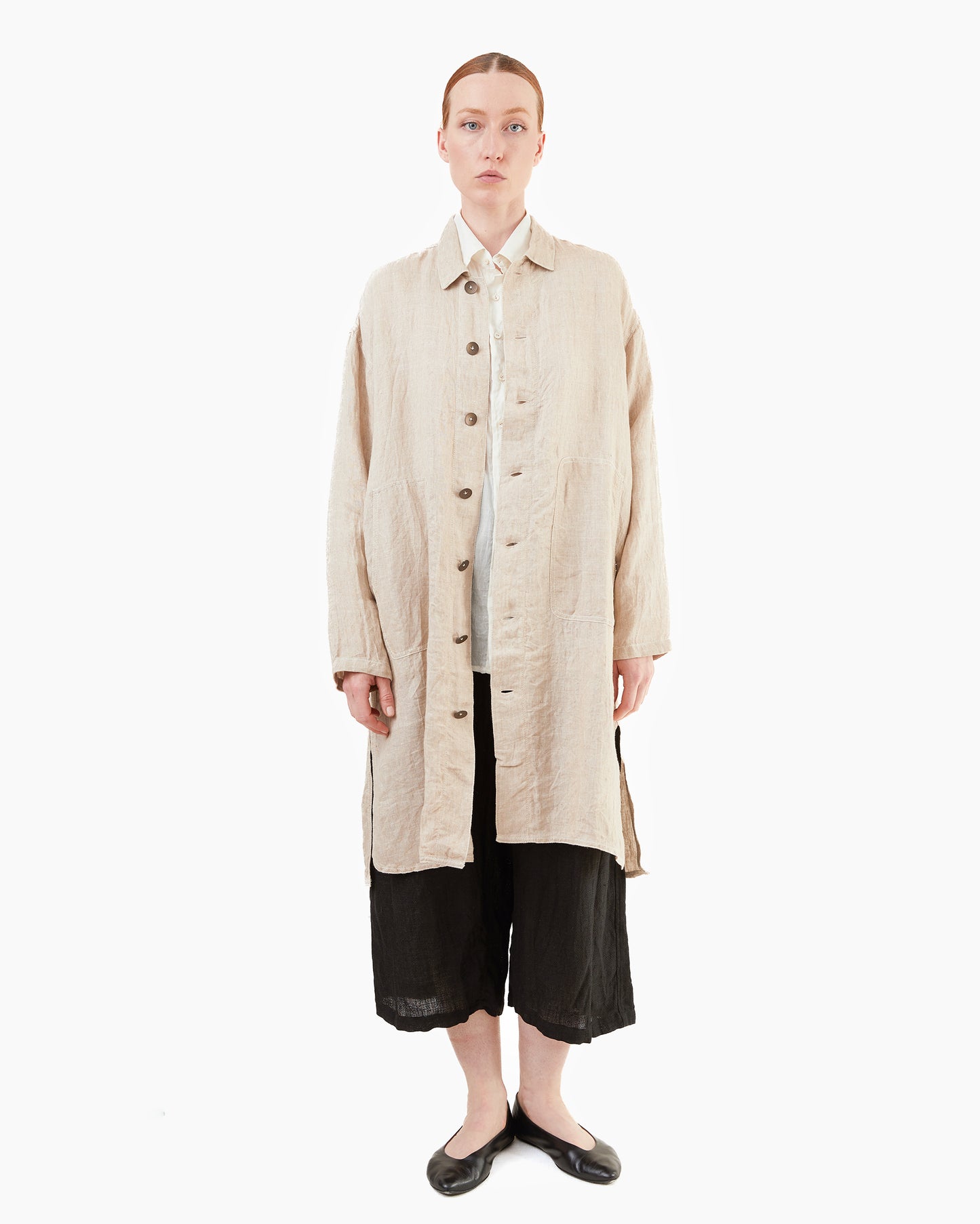 Guptiha Women's Hemp Denim Coat in Flax