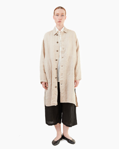 Guptiha Women's Hemp Denim Coat in Flax