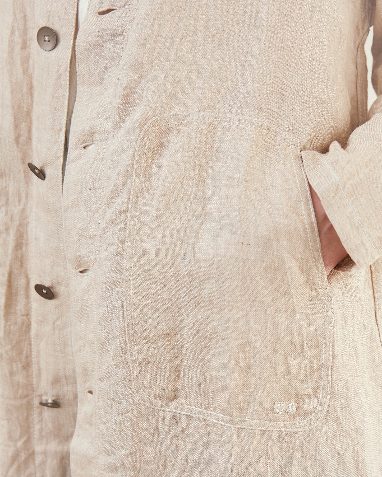 Guptiha Women's Hemp Denim Coat in Flax