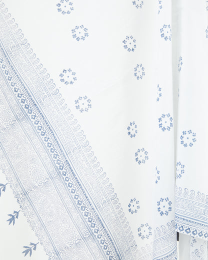 Guptiha Silk Tasseled Scarf in White