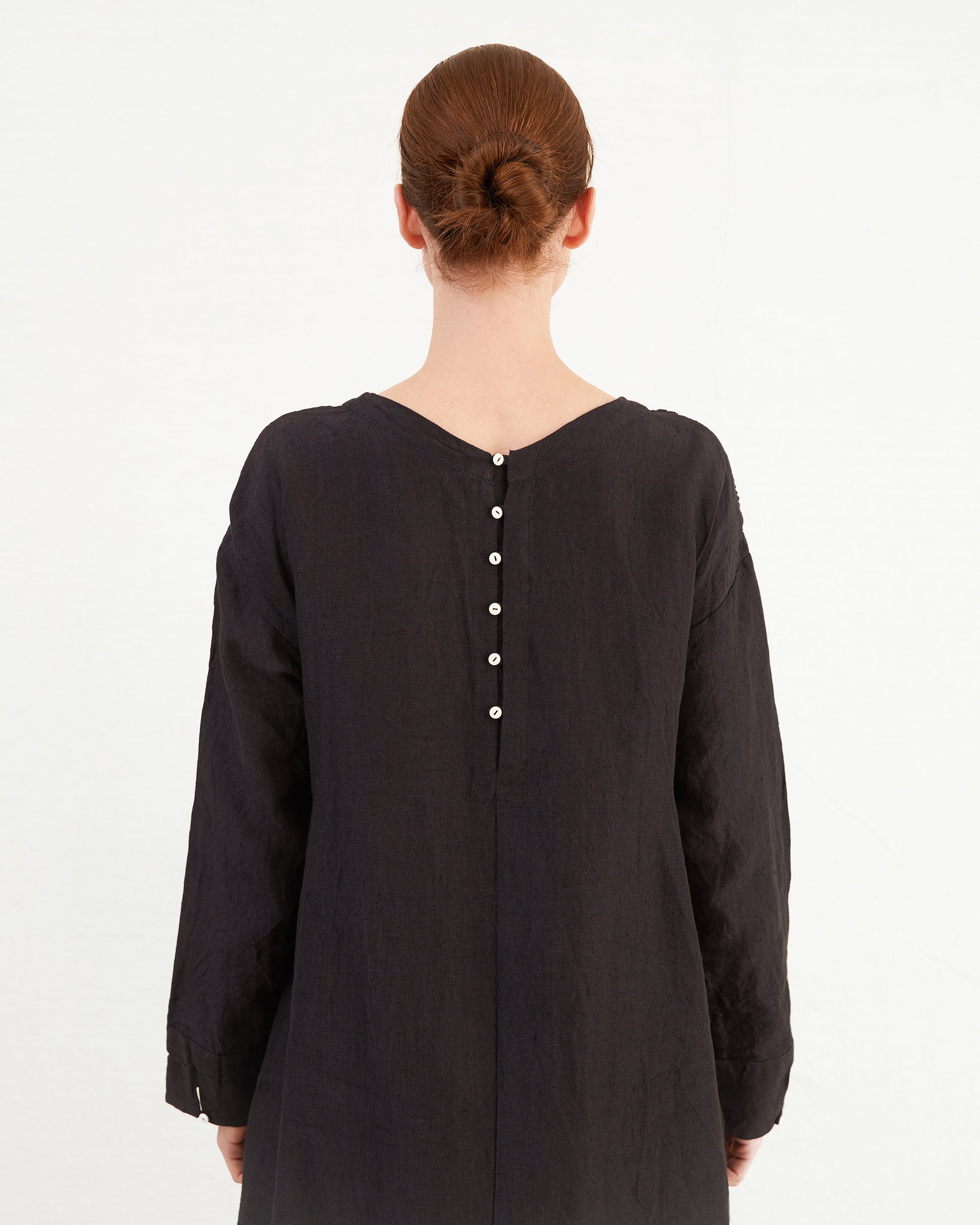 Guptiha Women's Linen Dress in Navy