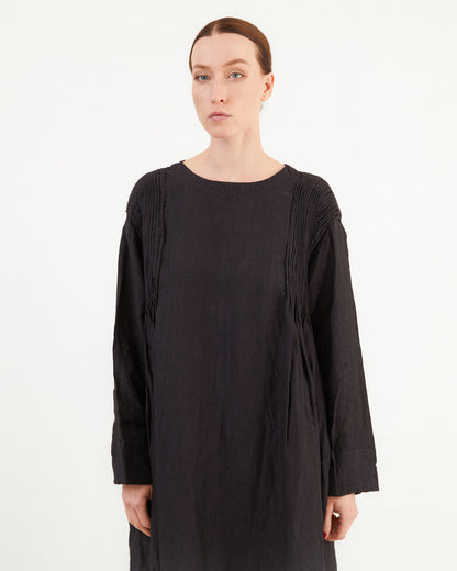 Guptiha Women's Linen Dress in Navy