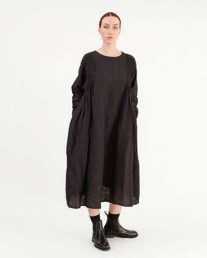 Guptiha Women's Linen Dress in Navy