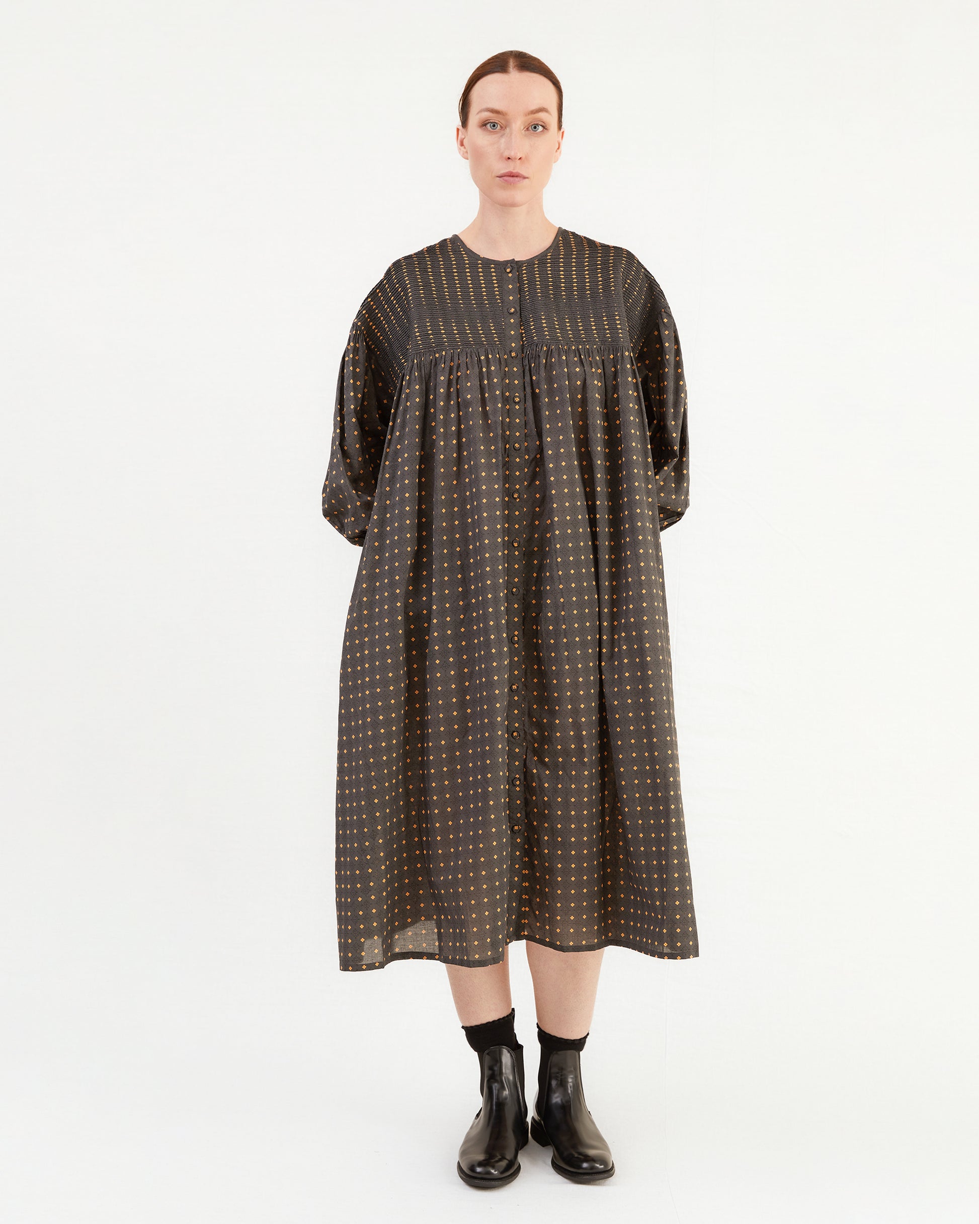 Maison De Soil Mini Pintuck Dress in Flower Print