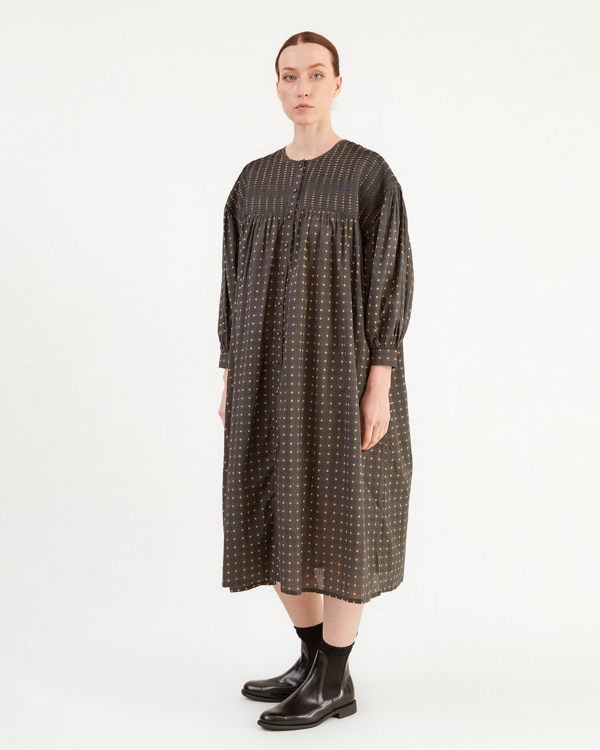 Maison De Soil Mini Pintuck Dress in Flower Print