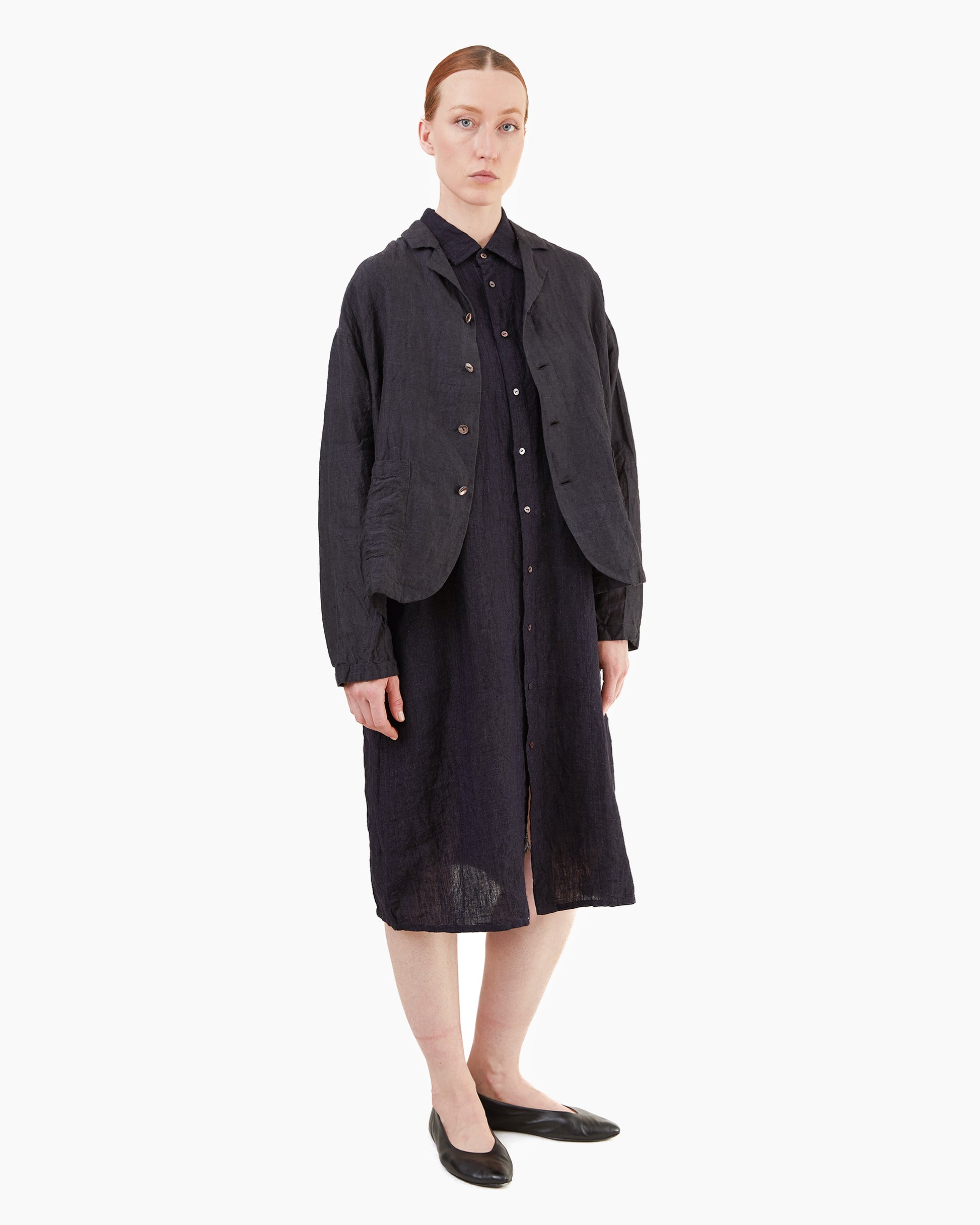 Guptiha Teori Linen 40 Dress in Navy