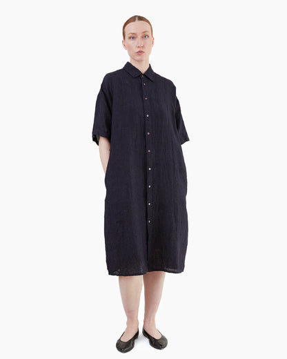 Guptiha Teori Linen 40 Dress in Navy
