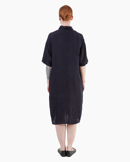 Guptiha Teori Linen 40 Dress in Navy