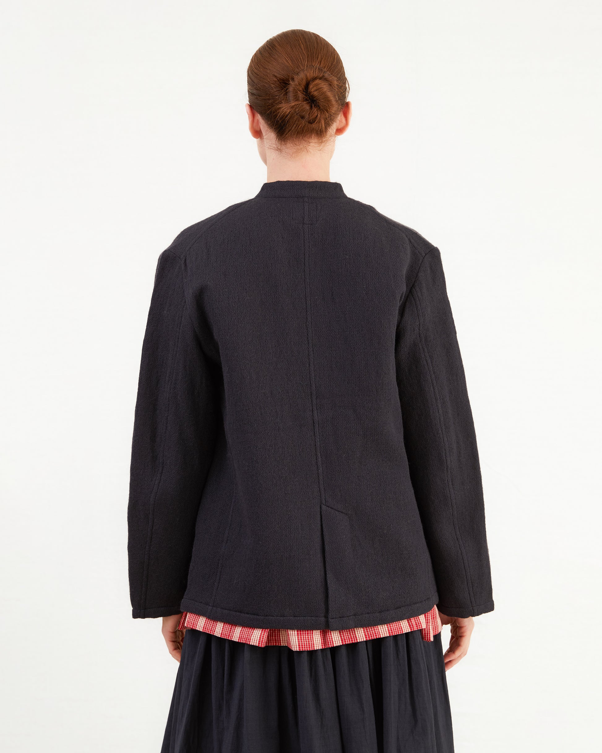 Maison De Soil Cotton/Wool Herringbone Jacket in Navy